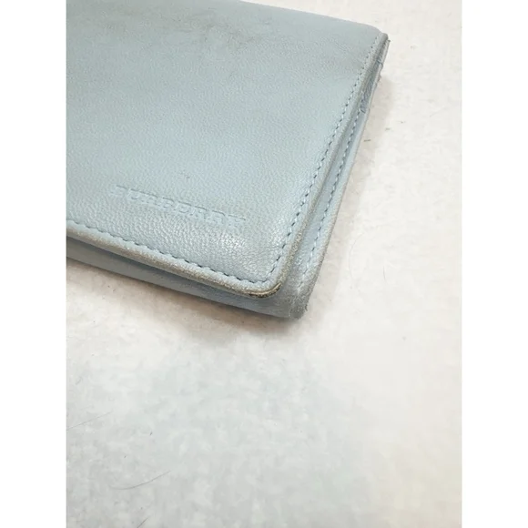 Burberry Baby Blue Leather Wallet with Nova Check Interior - Picture 6 of 9